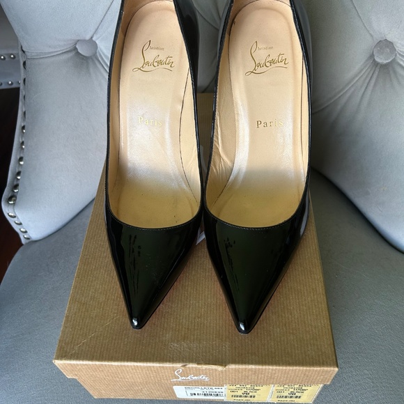 Christian Louboutin Decollete Pumps 100 Black Patent Leather Size 39 - Picture 2 of 10